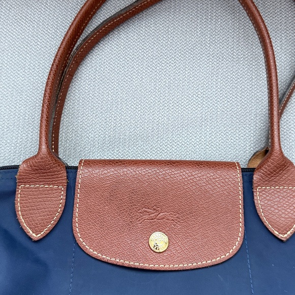 Longchamp Classic Blue and Brown Tote Size M - Picture 6 of 9